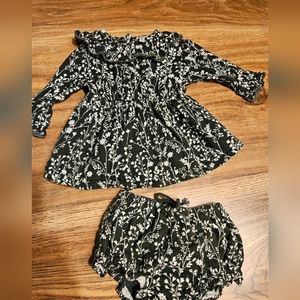 Rylee + Cru Ruffle collar baby dress with bloomers 3-6m